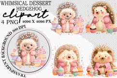 Whimsical Dessert Hedgehog Clipart Product Image 1