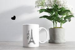 Hand Drawn Paris Clipart, French Aesthetic Line Art PNG SVG Product Image 3