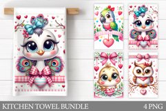 Valentines Birds Kitchen Towel. Valentines Kitchen Towel Product Image 1