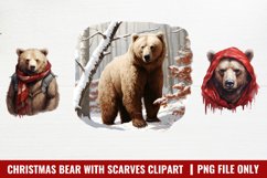 Christmas Bear With Scarves Clipart Product Image 1
