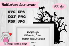 Halloween Door Corner SVG,Halloween Home Decor SVG, Product Image 1