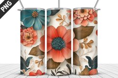 Flowers Tumbler Wrap | Sublimation Design | Tumbler PNG Product Image 1
