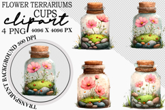 Whimsical Flower Jar Watercolor Flower Jar Clipart Product Image 1