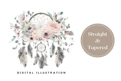 Watercolor Flowers Tumbler Design, Boho Tumbler Template Product Image 4