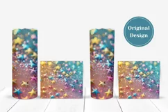 Rainbow Stars Tumbler Sublimation, Glitter Tumbler Designs Product Image 4