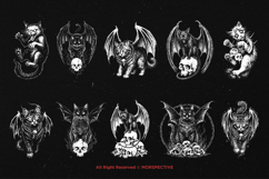 10 Bundle Dark Art Death Cat Kitten Animal Horror Scary Product Image 6
