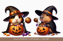 watercolor Halloween Capybara clipart, Halloween Capybara Product Image 1