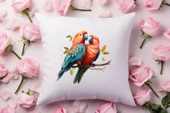 Valentine Kissing Birds Clipart, Valentine Couplet Product Image 4