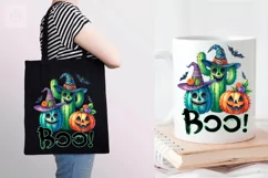 Scary Cactus .Halloween Print Design. 2 PNG sublimation Product Image 2