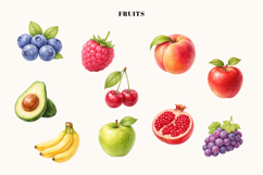 Vegetables &amp; Fruits Watercolor Clipart Product Image 4