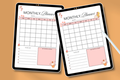 Cute Monthly Planner Template for Canva Printable Aesthetic Product Image 4
