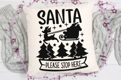 Santa Please Stop Here Svg, Christmas Vibes Svg. Product Image 5
