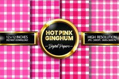 Hot Pink Gingham Digital Papers - 04 Variations Product Image 1