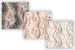 Wavy Hand Drawn Stripe Pattern Bundle, Seamless Pastel Product Image 4