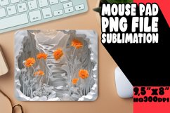 Mouse Pad Sublimation 3D Flowers in Hole Design PNG Product Image 1