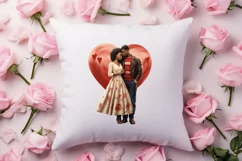 Valentines Day Black Couple Clipart, Black Couple Clipart Product Image 4