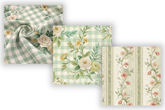 Sage Mist Toile Digital Paper Pack, Vintage Floral Toile Product Image 5