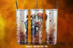 Skeleton Couple Tumbler Wrap Sublimation Designs|Halloween Product Image 4