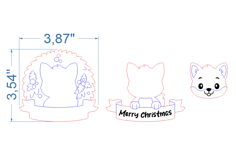 Squirrel Christmas Ornament SVG laser cut file for Glowforge Product Image 4