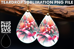 Chic Teardrop Earrings Sublimation, Flowers Product Image 1