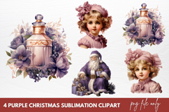 Purple Christmas Sublimation clipart Product Image 1