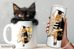 Graduation Blonde Girl PNG Congrats Grad Tumbler Mug Design Product Image 1