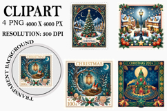 Vintage Christmas Stamps Png Product Image 1