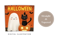 Cartoon Halloween Ghost Tumbler Wrap, Bats Tumbler Design Product Image 4