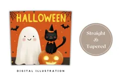 Cartoon Halloween Ghost Tumbler Wrap, Bats Tumbler Design Product Image 4
