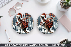 Kangaroo Car Coaster Sublimation| Christmas Coaster PNG Product Image 1