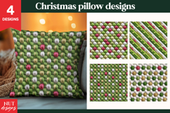 Knitted Christmas pillow sublimation Green Christmas Pattern Product Image 4