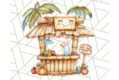 Tropical Tiki Friends PNG Clipart, Cute Summer Art Product Image 4