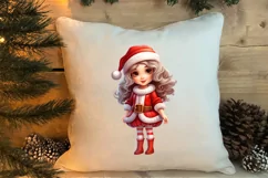 Christmas Cute Girl Sublimation Clipart, Christmas Cute Product Image 4