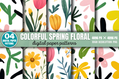Colorful Spring Floral Pattern Backgrounds PNG Product Image 1