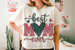 Best mom ever PNG sublimation | Mother's Day PNG T-Shirt Product Image 1