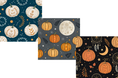 Boho Moon and Pumpkin Star Seamless Pattern, Digital Paper Product Image 4