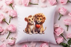 Couple Animal Valentines Day Clipart, Watercolor Couple Product Image 4