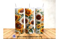 Watercolor Sunflowers 20 OZ Tumbler Sublimation design Product Image 4