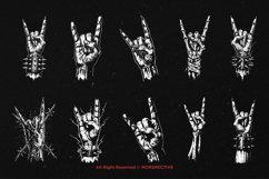 10 Bundle Dark Art Metal Hand Sign Music Rock Heavy Metal Product Image 6