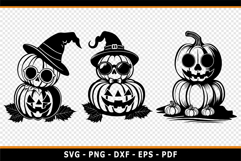 Pumpkin Faces SVG, Funny Scary Halloween Pumpkin Faces SVG Product Image 4