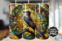 Eastern Phoebe Single Bird Stained Glass - Tumble Design Product Image 1