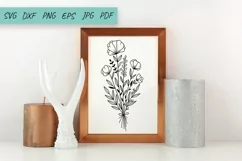 Floral bouquet svg, Wildflower svg, Flower svg Product Image 2