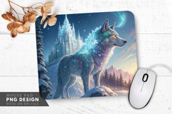 Magical Wolf by the Ice Castle Mouse Pad PNG Design Product Image 1