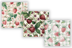 Pastel Strawberry Gingham Digital Paper, Seamless Watercolor Product Image 4