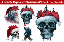 Double Exposure Christmas Sublimation Clipart PNG Product Image 1