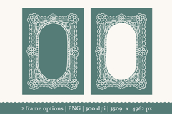 Hand Drawn Vintage Floral Lace Frame PNG Clipart Product Image 2