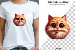 Funny Cat Digital Print, Sublimation PNG for Crafting Product Image 1