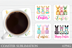 Easter Bunny Coaster Design. Easter Coaster Sublimation Product Image 1