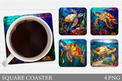 Sea Turtle Coaster Design. Turtle Coaster Sublimation Product Image 1