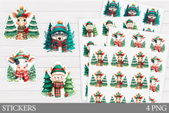 Christmas Animals Sticker. Christmas Sticker Printable Product Image 1